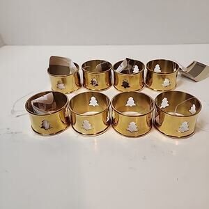 Brass Cutout Christmas Tree Napkin Rings Holders Qty 8 Sarah B Stuido India New